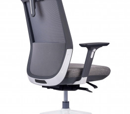 Scaun Tesla 30.12.62, sezut tapitat, spatar mesh, brate 3D, suport lombar